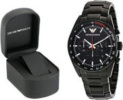 Emporio Armani Sigma Chronograph Black Dial Black Steel Strap Watch for Men - AR6094