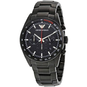 Emporio Armani Sigma Chronograph Black Dial Black Steel Strap Watch for Men - AR6094