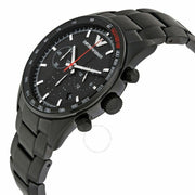 Emporio Armani Sigma Chronograph Black Dial Black Steel Strap Watch for Men - AR6094