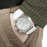 Emporio Armani Sportivo Analog Quartz White Dial White Rubber Strap Watch For Men - AR6103
