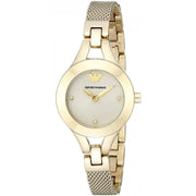 Emporio Armani Chiara Silver Dial Gold Steel Strap Watch for Women - AR7363