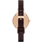 Emporio Armani Chiara Silver Dial Brown Leather Strap Watch for Women - AR7431