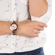 Emporio Armani Chiara Silver Dial Brown Leather Strap Watch for Women - AR7431