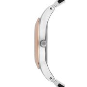 Emporio Armani Chiara Two Tone Dial Black Leahter Strap Watch for Women  - AR7436