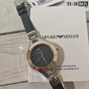 Emporio Armani Chiara Two Tone Dial Black Leahter Strap Watch for Women  - AR7436
