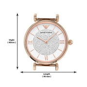 Emporio Armani Gianni T Bar White Dial Two Tone Steel Strap Watch For Women - AR80035