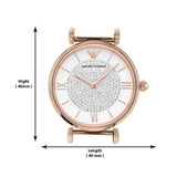 Emporio Armani Gianni T Bar White Dial Two Tone Steel Strap Watch For Women - AR80035