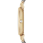 Emporio Armani Gianni T Bar White Dial Two Tone Steel Strap Watch For Women - AR8031
