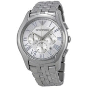 Emporio Armani Velente Chronograph Quartz Silver Dial Silver Steel Strap Watch For Men - AR1702