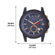 Armani Exchange Outerbanks Chronograph Blue Dial Blue Silicone Strap Watch For Men - AX1335