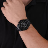Emporio Armani Meccanico Automatic Black Dial Black Steel Strap Watch For Men - AR60054