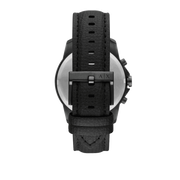 Armani Exchange Banks Chronograph Black Dial Black Leather Strap Watch For Men - AX1724