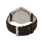 Armani Exchange Whitman Silver Dial Brown Leather Strap Watch For Men - AX2100