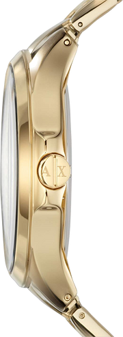 Armani Exchange Hampton Chronograph Black Dial Gold Steel Strap Watch For Men - AX2122