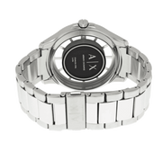 Armani Exchange Hampton Chronograph Black Dial Silver Steel Strap Watch For Men - AX2179