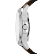 Armani Exchange Hampton Chronograph White Dial Brown Leather Strap Watch For Men - AX2187