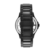 Armani Exchange Hampton Chronograph Black Dial Black Steel Strap Watch For Men - AX2192
