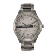 Armani Exchange Hampton Chronograph Grey Dial Grey Steel Strap Watch For Men - AX2194