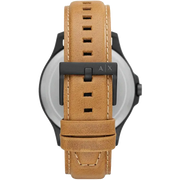 Armani Exchange Hampton Chronograph Green Dial Brown Leather Strap Watch For Men - AX2412