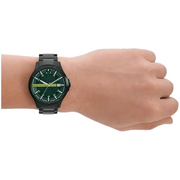 Armani Exchange Hampton Black Dial Black Steel Strap Watch For Men - AX2407