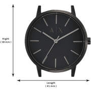 Armani Exchange Cayde Analog Black Dial Black Steel Strap Watch For Men - AX2701