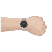Armani Exchange Cayde Chronograph Black Dial Silver Mesh Strap Watch For Men - AX2714