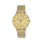 Armani Exchange Lola Analog Gold Dial Gold Mesh Strap Watch For Women - AX5536