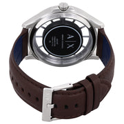 Armani Exchange Hampton Chronograph White Dial Brown Leather Strap Watch For Men - AX2187