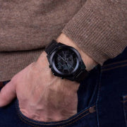 Armani Exchange Drexler Chronograph Black Dial Black Steel Strap Watch For Men - AX2601