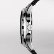 Armani Exchange Hampton Chronograph Black Dial Black Leather Strap Watch For Men - AX2101