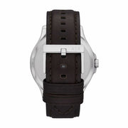 Armani Exchange Whitman Silver Dial Brown Leather Strap Watch For Men - AX2100