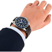 Tag Heuer Autavia Calibre 5 Automatic Blue Dial Brown Leather Strap Watch for Men - WBE5116.FC8266