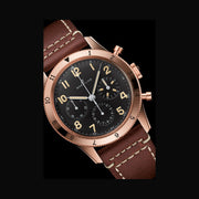 Breitling Avi 1953 Edition Black Dial Brown Leather Strap Watch for Men - RB0920131B1X1