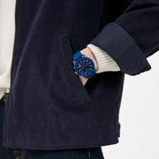 Armani Exchange Outerbanks Chronograph Blue Dial Blue Silicone Strap Watch For Men - AX1327