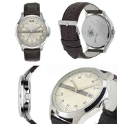 Armani Exchange Whitman Silver Dial Brown Leather Strap Watch For Men - AX2100