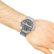Armani Exchange Hampton Chronograph Black Dial Silver Steel Strap Watch For Men - AX2103