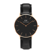 Daniel Wellington Classic Sheffield Black Dial Black Leather Strap Watch For Men - DW00100127