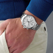 Tissot Chrono XL Classic Silver Dial Silver Steel Strap Watch For Men - T116.617.11.037.00