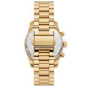 Michael Kors Lexington Mother of Pearl White Dial Gold Steel Strap Watch For Women - MK7241