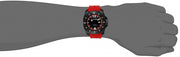 Tommy Hilfiger Windsurf Black Dial Red Rubber Strap Watch for Men - 1791112