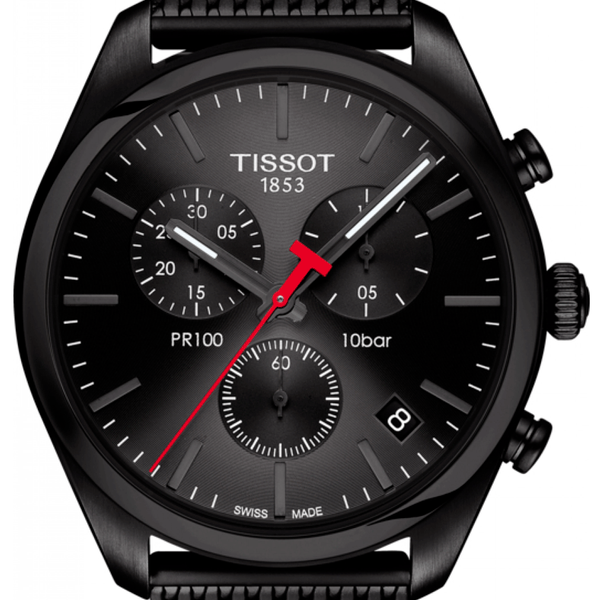 Tissot T Classic PR 100 Chronograph Black Dial Black Mesh Bracelet Tissot T Classic PR 100 Chronograph Black Dial Black Mesh Bracelet