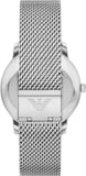 Emporio Armani Minimalist Quartz Blue Dial Silver Mesh Strap Watch For Men - AR11571
