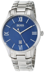 Hugo Boss Governer Blue Dial Silver Steel Strap Watch for Men - 1513487