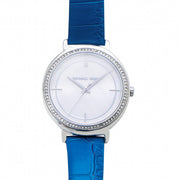 Michael Kors Cinthia Mother of Pearl Dial Blue Leather Strap Watch for Women - MK2661