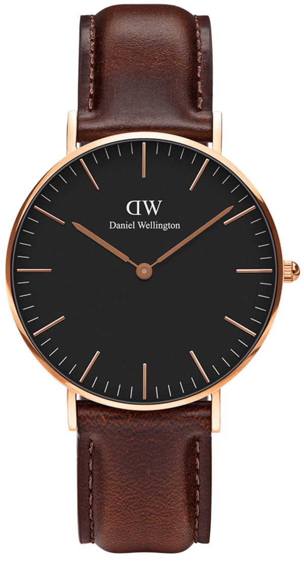 Daniel Wellington Petite St Mawes Black Dial Brown Leather Strap Watch For Women - DW00100169