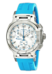Tissot T Race Chronograph White Dial Brown Rubber Strap Watch for Women - T048.217.17.017.02
