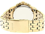 Fossil FB-01 Chronograph Black Dial Gold Steel Strap Watch for Men - FS5836