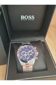 Hugo Boss Ikon Chronograph Blue Dial Silver Steel Strap Watch for Men - 1512963