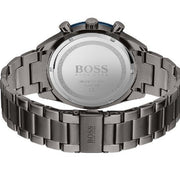 Hugo Boss Santiago Chronograph Blue Dial Grey Steel Strap Watch for Men - 1513863