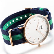 Daniel Wellington Classic Warwick White Dial Two Tone Nylon Strap Watch for Men - DW00100005